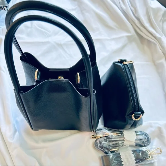 Anthropologie THE HOLLACE TOTE MINI EDITION Classic Black New - Picture 1 of 6